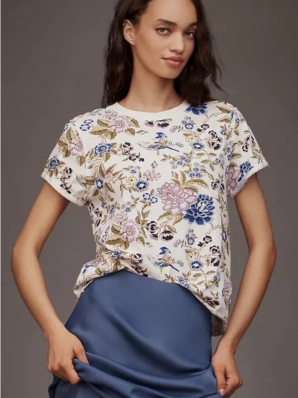 Anthropologie Maeve Caitlin cotton boxy tee